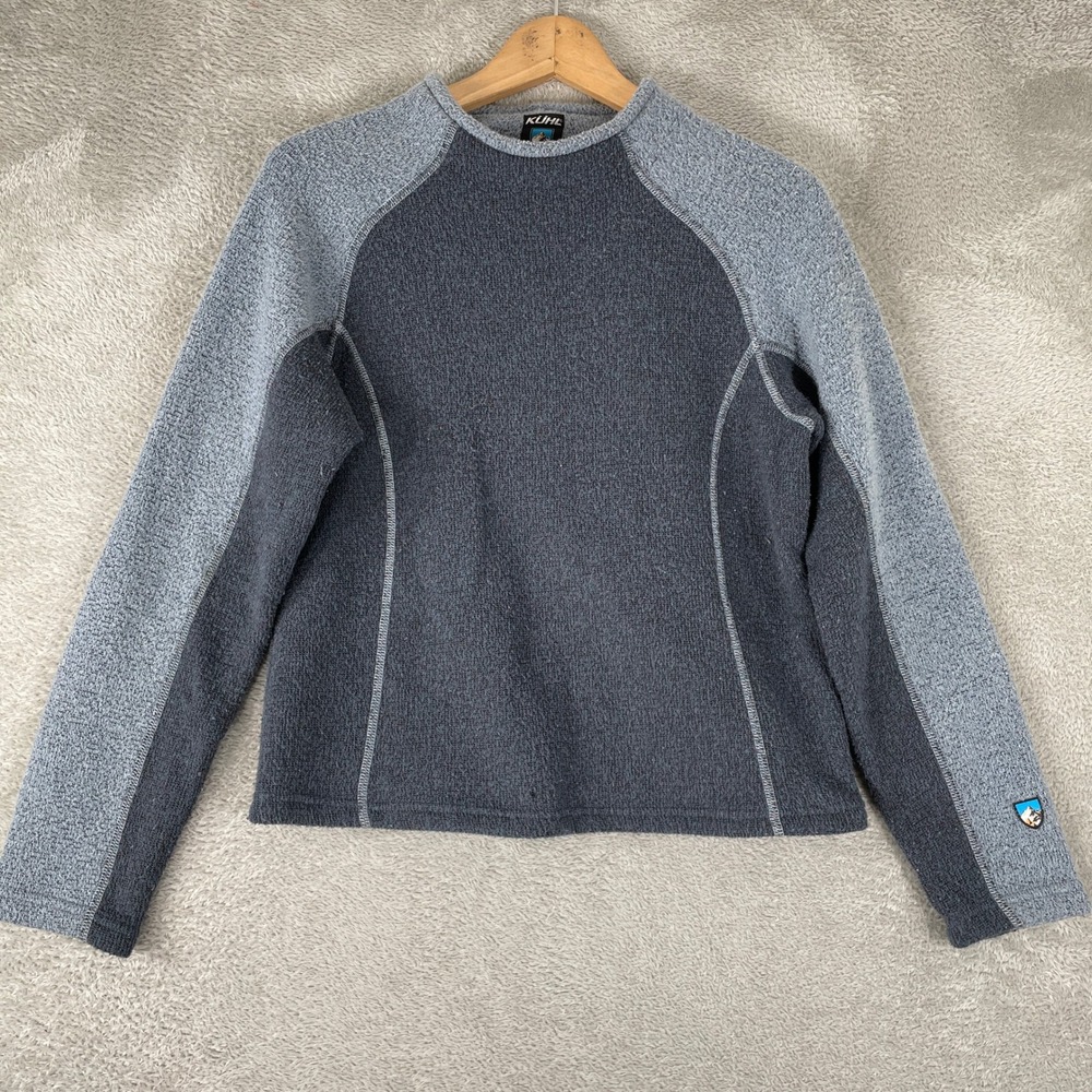 Kuhl Alfpaca Fleece Sweater Womens Small Gray Colorblock Outdoor Gorpcore Hiking